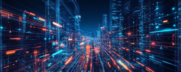 Fototapeta premium Smart grid integration with highefficiency solar panels for maximum electricity conversion