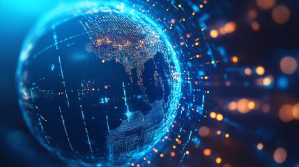 Obraz premium Cybersecurity expert monitoring a global threat detection system