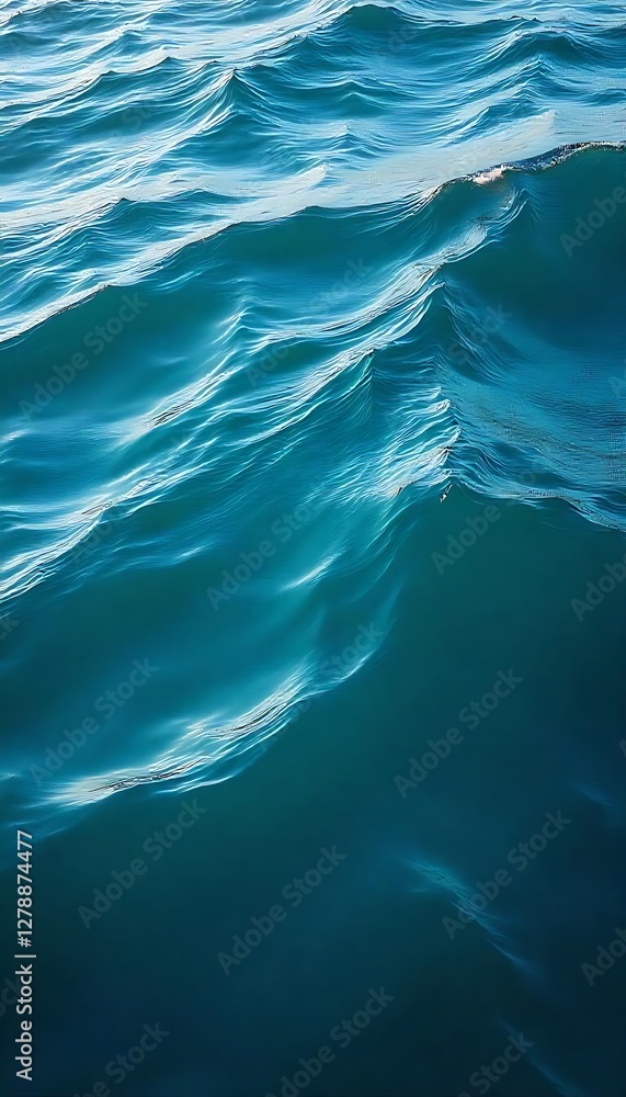 Poster generative ai image of calm blue ocean waves with natural lighting and soft reflections