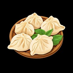 an AI Image Generator, Bamboo Steamer With Traditional Dumplings