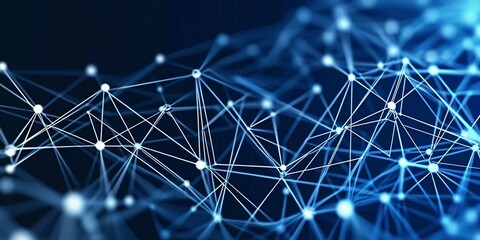 abstract network connections in blue digital space