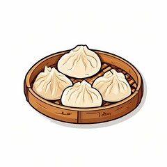 an AI Image Generator, Bamboo Steamer With Traditional Dumplings