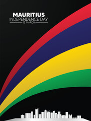 Mauritius Independence Day 12 March vector poster