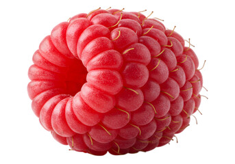 Captivating macro shot of a vibrant red raspberry against dark background