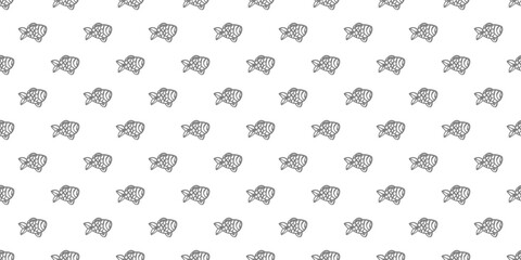 Doodle Taiyaki pattern background. fish Taiyaki Seamless pattern background. taiyaki doodle pattern background.