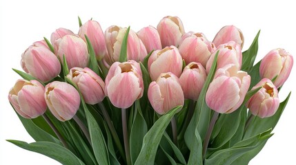 Fototapeta premium Valentine's day heart shape arrangement of pink tulips love blooms romantic gesture floral display heartfelt emotion