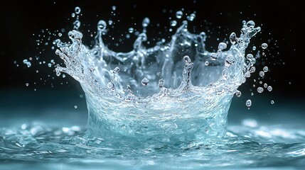 Dynamic water splashing against a black background creating stunning visual effects