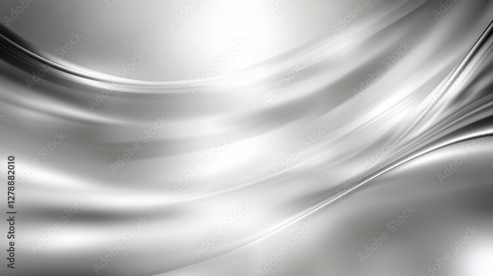 Leinwandbilder Abstract silver background featuring smooth lines and soft lighting, creating an elegant and modern design atmosphere with a white and gray color scheme. This professional-grade vector template offers