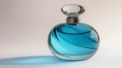 Blue Perfume Bottle with Modern Design – AI-Generated Image