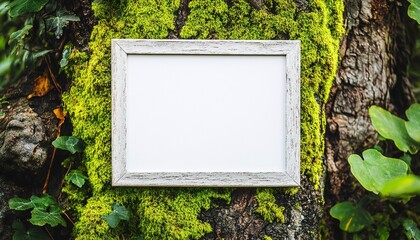 Earth Day Celebration Mockup with Blank White Frame for Creative Inspiration and Environmental Awareness