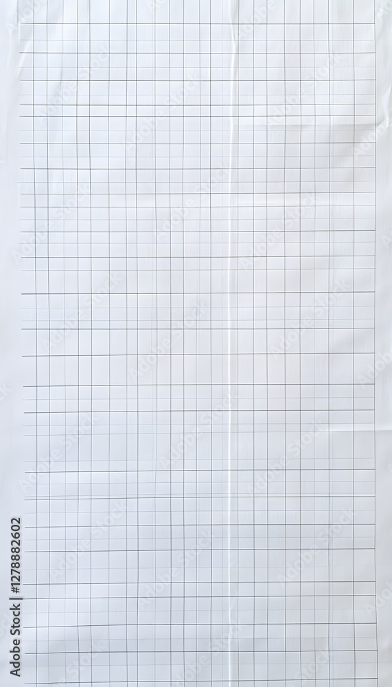 Poster white graph paper shows subtle crease lines and grid pattern