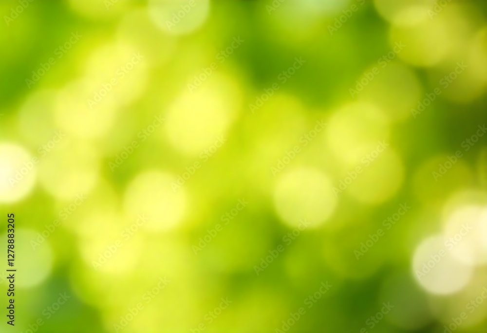 Poster generative ai green bokeh background with blurry lights and soft abstract natural texture, illustrat