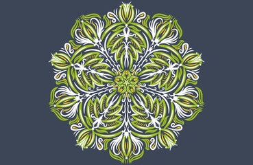 Mandala ornament creative work. Digital art illustration	