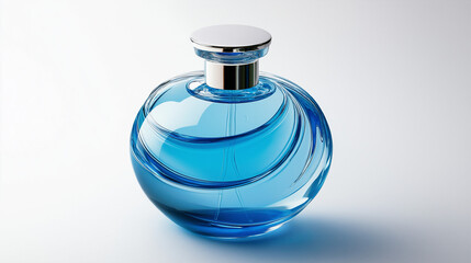Obraz premium Blue Perfume Bottle with Modern Design – AI-Generated Image