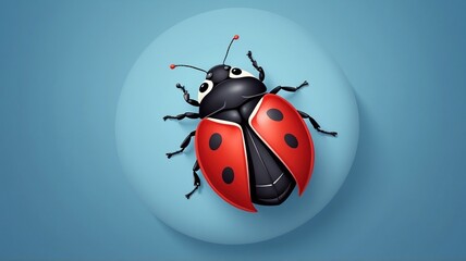 Fototapeta premium Vibrant Ladybug on a Sphere: Nature's Delicate Beauty in Artistic Design