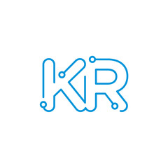 Abstract Letters KR Logo Design Template 001