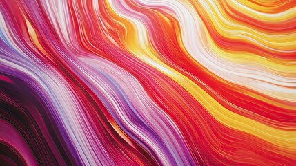 Obraz premium A colorful, abstract painting with a wave-like pattern