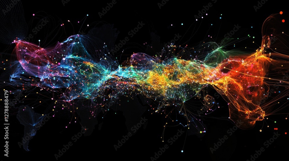 Poster tracking data flow a digital map of information movement cyber space interactive visualization analy