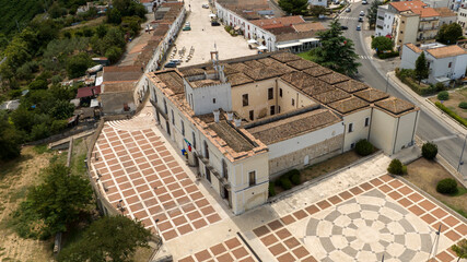 Fototapeta premium Aerial view of the town hall of Scanzano Jonico, Basilicata, Italy.