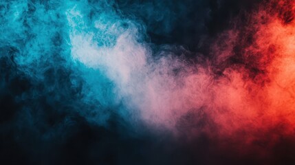 Vibrant Blue and Red Smoke Abstract Background for Creative Projects