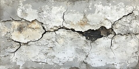 Obraz premium Cracked Gray Concrete Wall Exterior