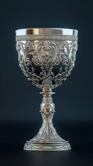 Ornate Silver Goblet Exquisitely Detailed Design