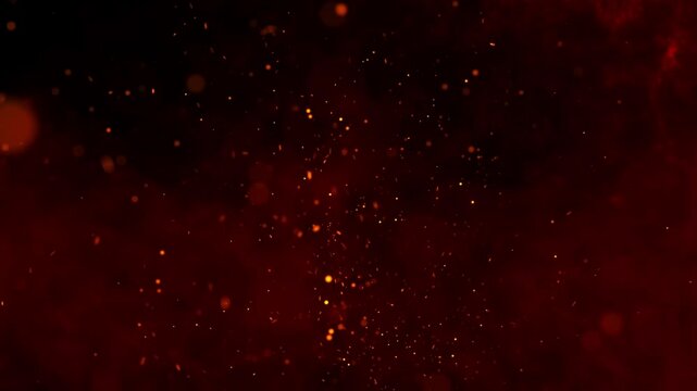 Cinematic fire particles flying. Fire sparks. Burning fire ember flames with sparkles. Fire flakes and bonfire. Bright glowing fire sparkles. 4K overlay fire sparkles, ashes.