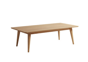 Fototapeta premium Elegant wooden dining table with minimalist design on a dark background