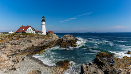Portland Head lighthouse on the coast of Maine