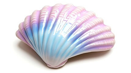 Fototapeta premium Pastel Seashell with Opalescent Glow in Soft Lilac Hues