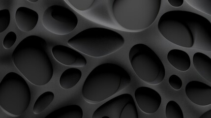 Black Abstract Textured Background with Organic Shapes and Curves for Modern Designs