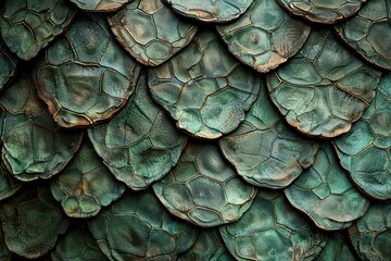Fototapeta premium Textured iguana skin reveals intricate earthy patterns under soft light, emphasizing its organic structure