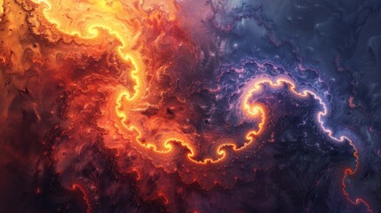 A swirling motion of cosmic colors creates a deep-space effect with a mesmerizing, surreal atmosphere and ambient glow