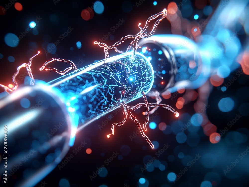 Aufkleber dynamic neural network visualization in abstract futuristic environment digital art sci-fi concept h