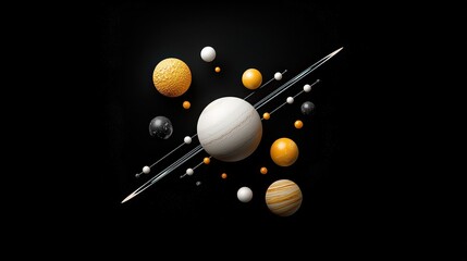 Artistic Representation of Planets in Space with Unique Textures and Vibrant Colors