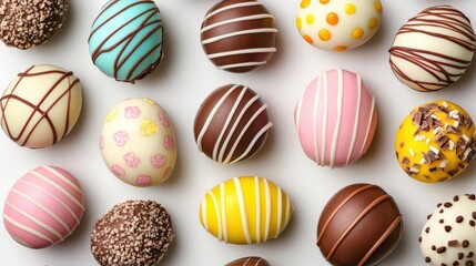 Obraz premium Colorful chocolate truffles, candy, sweets