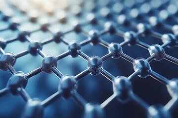 Microscopic view of a metallic lattice structure.