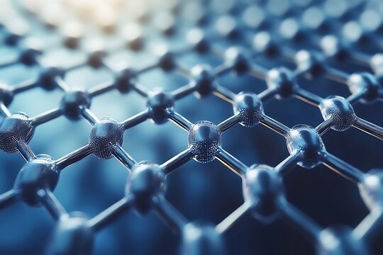 Microscopic view of a metallic lattice structure.