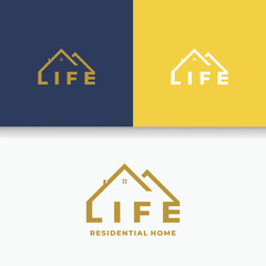 life logo building house simple design