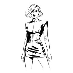 Stylish fashion models. Pretty young girls. Fashion girls Sketch
