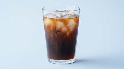 Iced coffee drink in glass, studio shot