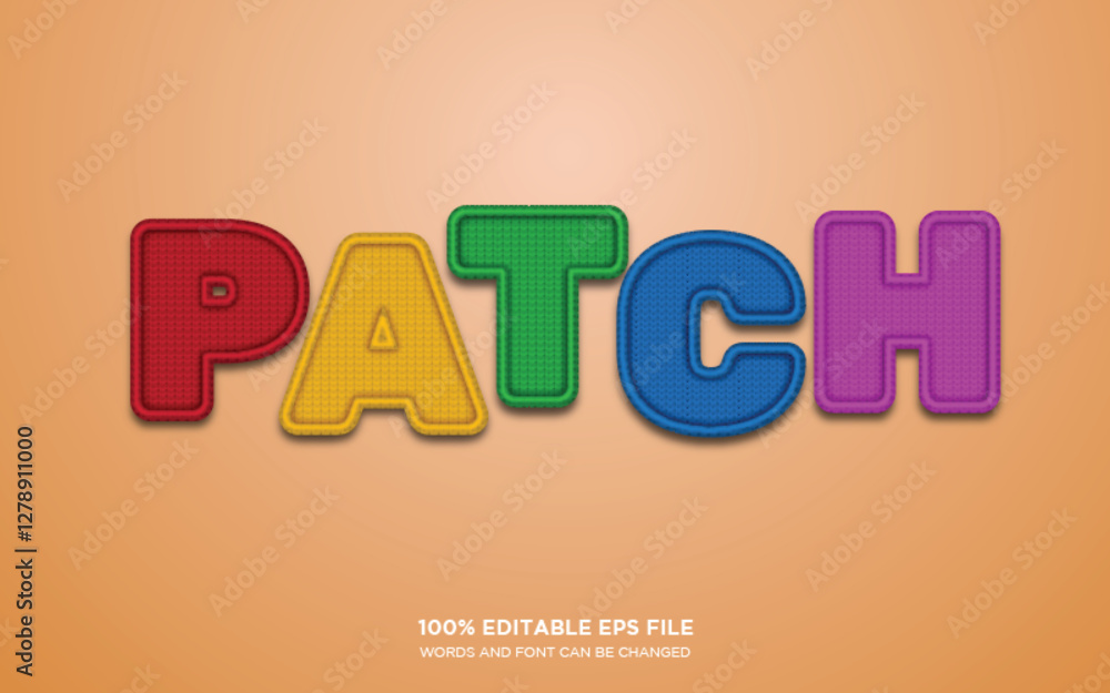 Fototapete Patch 3D editable text style effect	
