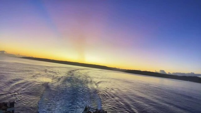 Departure from iland by the ferry. voyage