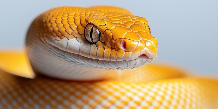 Captivating close-up of a ball python studio setting animal macro view wildlife concept