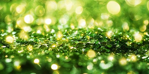 Obraz premium A green background with a lot of glitter