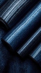 Textured Blue Woven Pattern Background Featuring Abstract Design and Intricate Textile Details