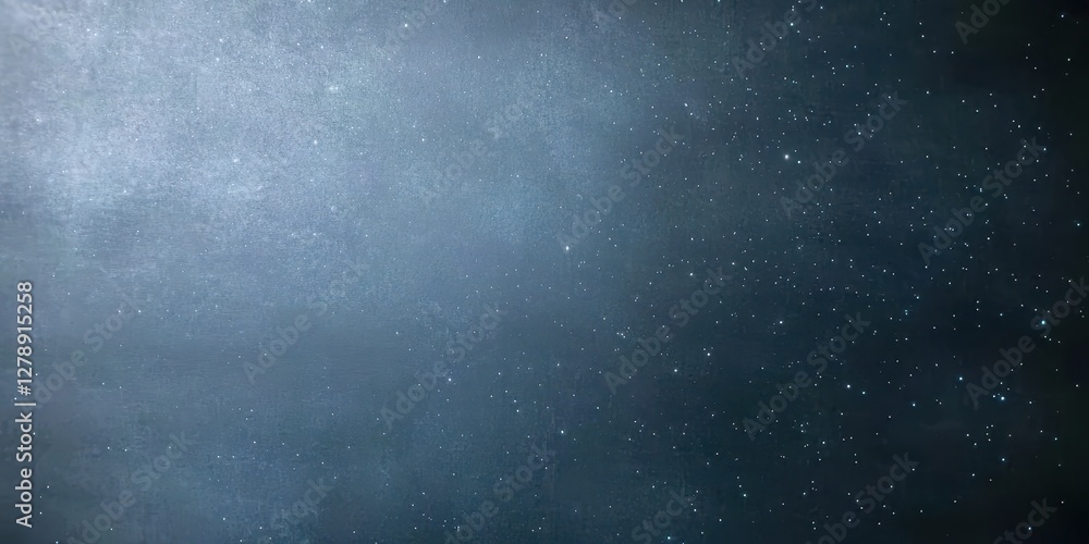 Poster dark cosmic background with scattered stars and a subtle gradient effect.