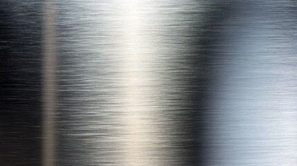 Brushed metal texture with light reflection showing varying shades of gray and silver.