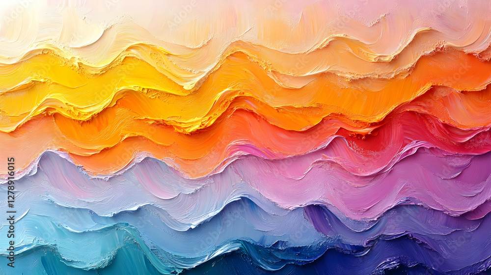 Poster colorful abstract wave pattern with gradient background in warm tones smooth texture