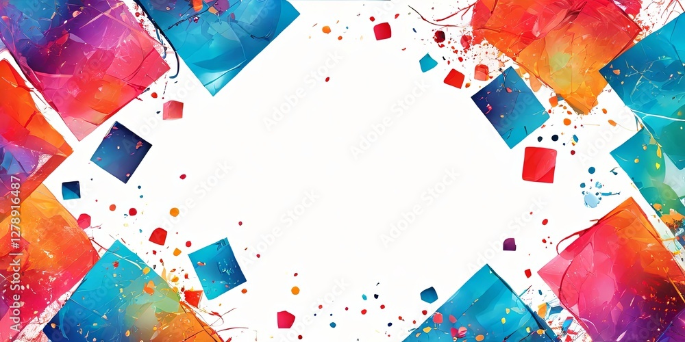 Poster a colorful background with squares of different colors